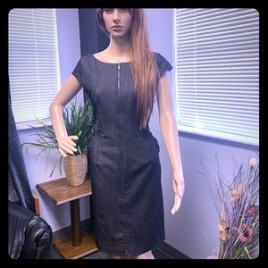 Full length front zipper dress